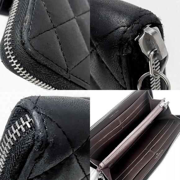 💎✨BEAUTIFUL✨💎Authentic CHANEL Matelasse Long Wallet Zip Around Black - Picture 10 of 11